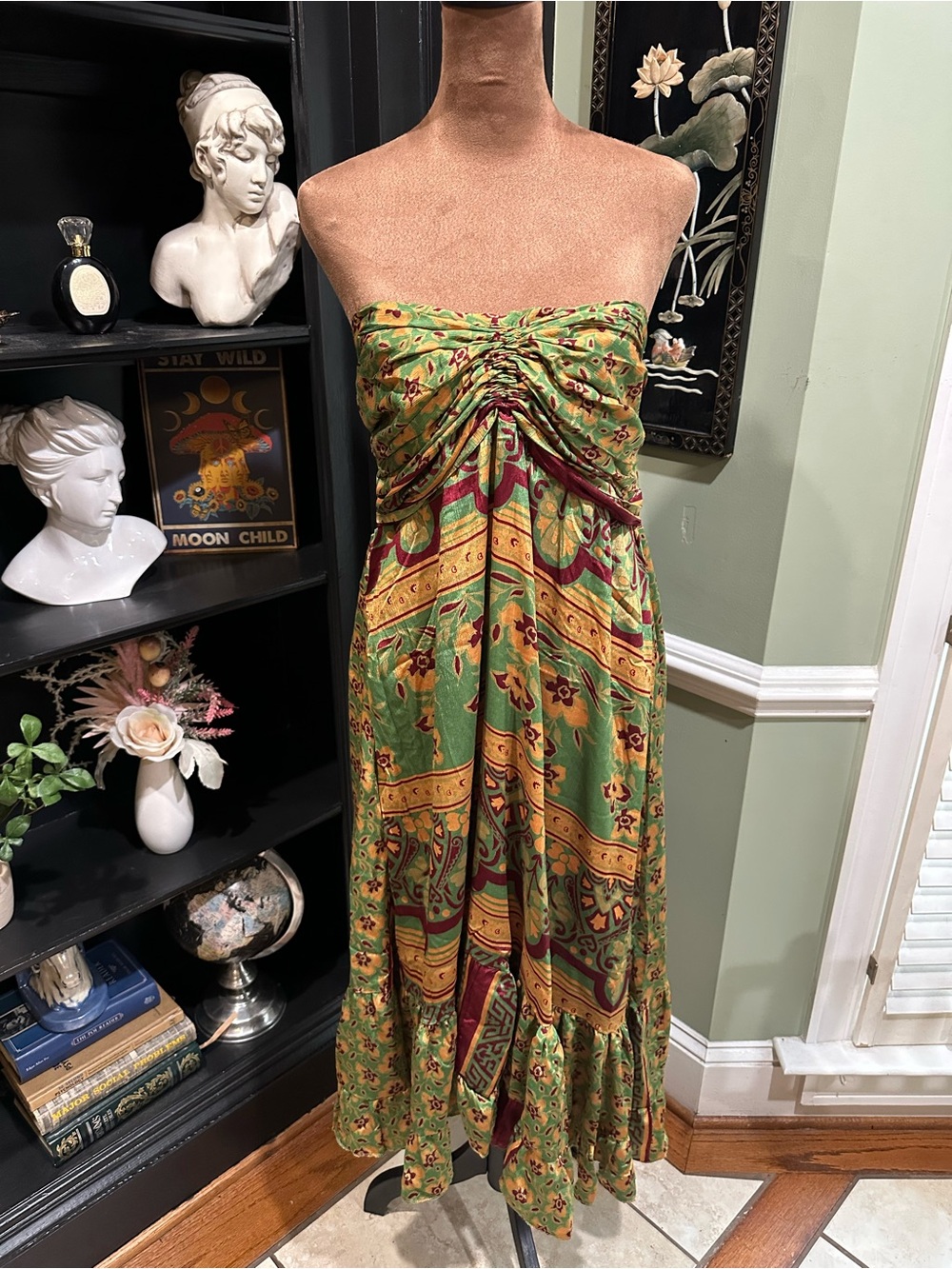 Junglee Billee Sari‑Style Strapless Maxi Dress – Free Size